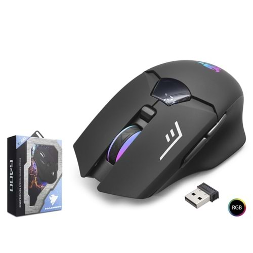 HADRON G400 Dual Mode Sessiz RGB Gaming Mouse 2.4 GHz Bluetooth 1600 DPI Siyah