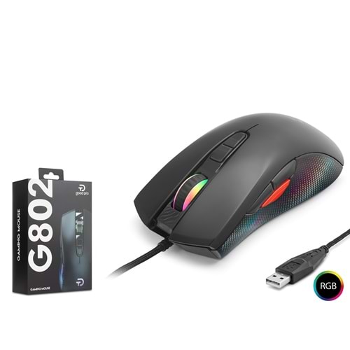GOOD PRO G802 RGB Gaming Mouse 7200 DPI 8 Tuş 1000Hz Siyah