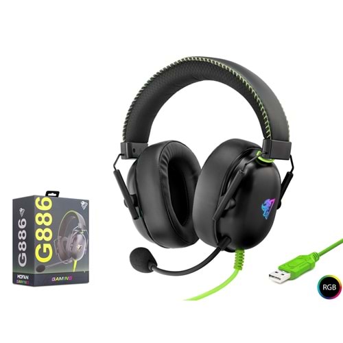 MOFAN G886 USB RGB 7.1 Surround Over-Ear Mikrofonlu Gaming Kulaklık Siyah