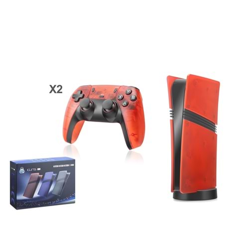 HADRON GS6R ULTRA Retro Oyun Konsolu HDMI Çift GamePad Seti 128 GB Hafıza Kartlı 2.4G Kablosuz Kırmızı