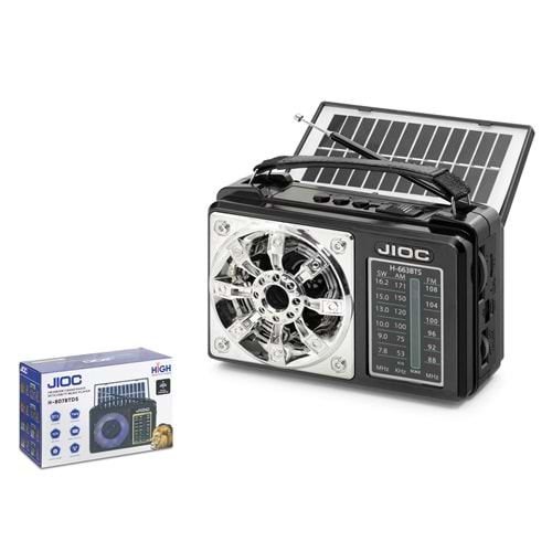 JIOC H663BTS Bluetooth Nostaljik FM Radyo TWS USB TF Solar Şarjlı 3W Taşınabilir Hoparlör