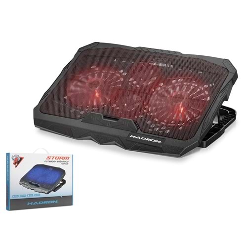 HADRON HD2008 Storm Serisi Laptop Soğutucu 4 Fanlı LED 13-15.6 İnç Siyah