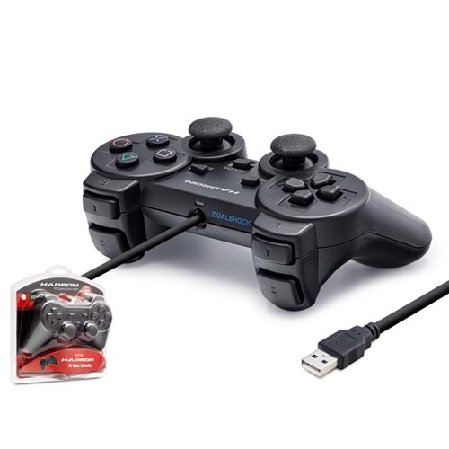 HADRON HD302 PC Uyumlu Kablolu USB GamePad Oyun Kolu 140 cm Siyah