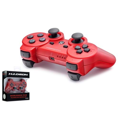 HADRON HD306K Bluetooth GamePad Oyun Kolu PS3 Uyumlu DoubleShock III Kırmızı