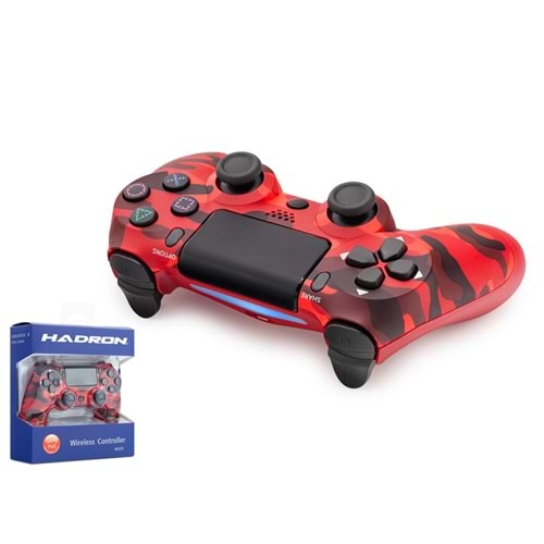 HADRON HD323AC Bluetooth GamePad Oyun Kolu PS4 Uyumlu DoubleShock 4 Kırmızı Kamuflaj