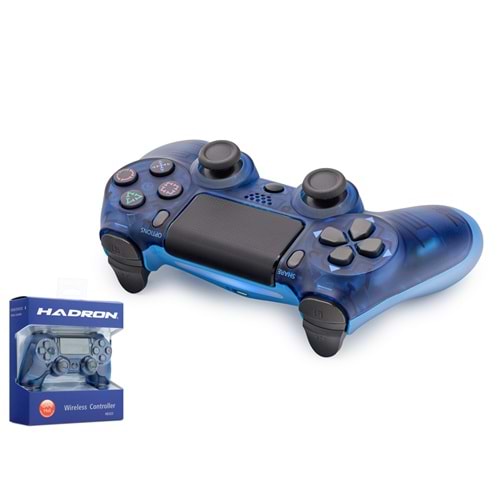 HADRON HD323F Bluetooth GamePad Oyun Kolu PS4 Uyumlu DoubleShock 4 Şeffaf Mavi