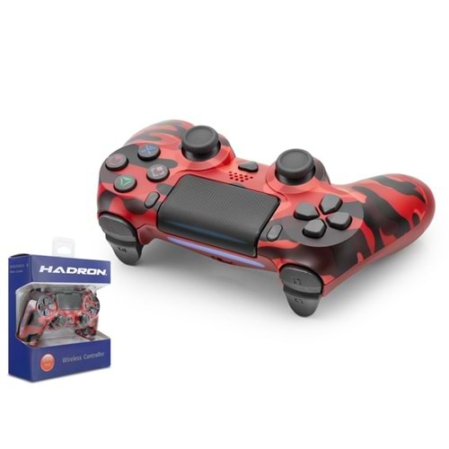 HADRON HD324AC Bluetooth GamePad Oyun Kolu PS4 Uyumlu DoubleShock 4 Kırmızı Kamuflaj