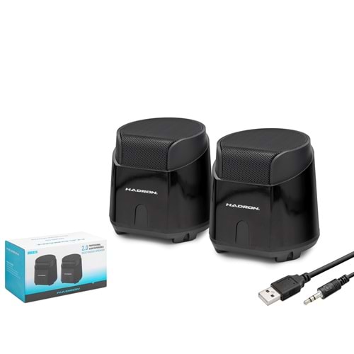 HADRON HD6024 Masaüstü Hoparlör 2.0 Kanal USB 3.5 mm Siyah