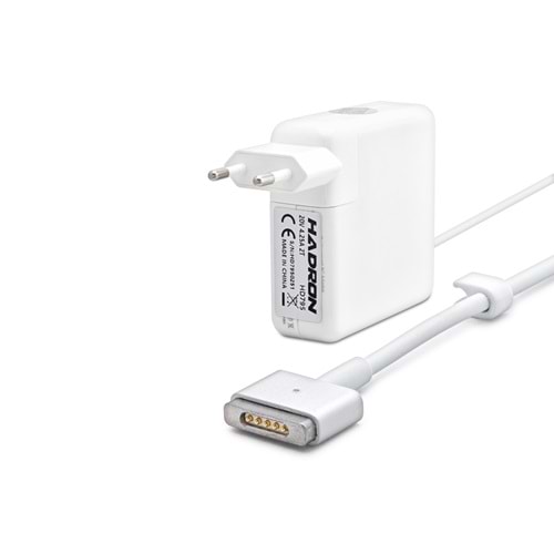HADRON HD795 Laptop Adaptörü 85W 20V 4.25A T Tip MacBook Beyaz