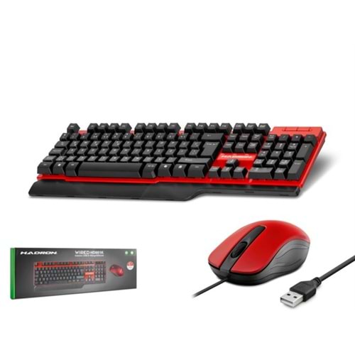 HADRON HD861K Klavye Mouse Seti 1000 DPI Kırmızı
