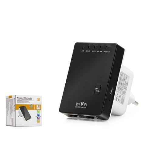 HADRON HD9101 WiFi Repeater Router Access Point 300 Mbps Siyah