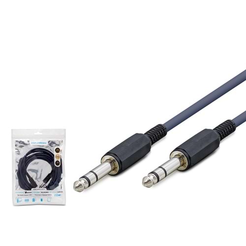 HADRON HDX1049 6.35 mm Stereo Jack Kablosu 3 m Siyah