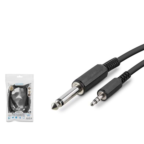HADRON HDX1055 3.5 mm to 6.35 mm Stereo Jack Kablosu 1.5 m Siyah