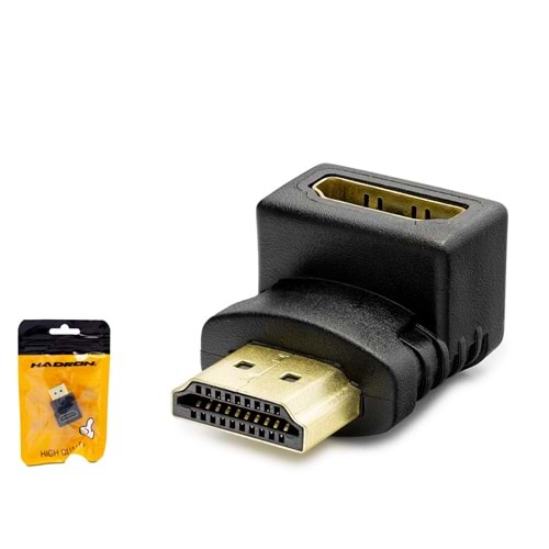 HADRON HDX1258 HDMI 90° Açılı Adaptör 1080p Siyah