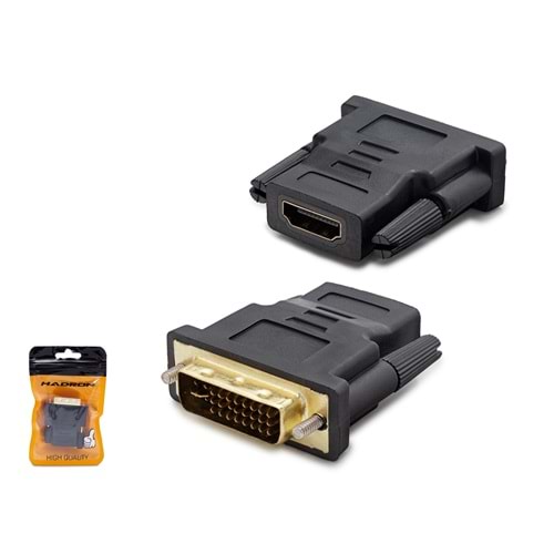 HADRON HDX1260 DVI-I 24+5 to HDMI Görüntü Dönüştürücü 1080p Siyah