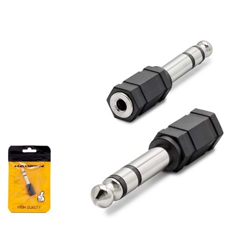 HADRON HDX1265 6.35 mm to 3.5 mm Stereo Jack Adaptör Siyah