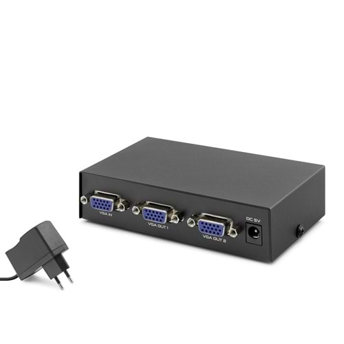 HADRON HDX1277 VGA Splitter 200 MHz 1 Giriş 2 Çıkış Siyah