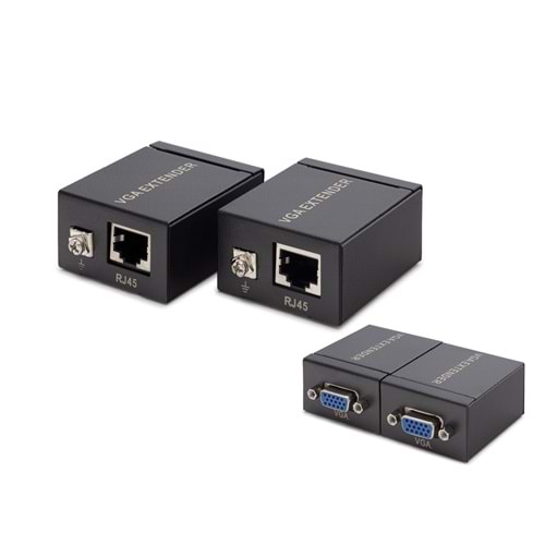 HADRON HDX1285 VGA RJ45 Extender Görüntü Aktarım Seti 60 m Siyah