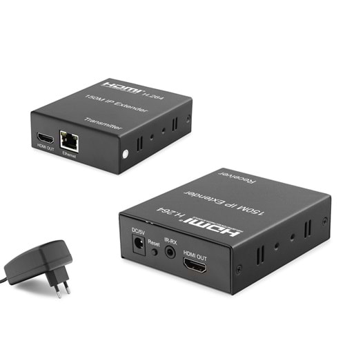 HADRON HDX1301 HDMI IP Extender H.264 Loop Out IR 1080p 60 Hz 150 m Siyah