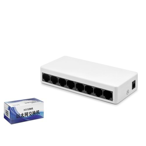HADRON HDX1341 Gigabit Ethernet Switch 8 Port Beyaz