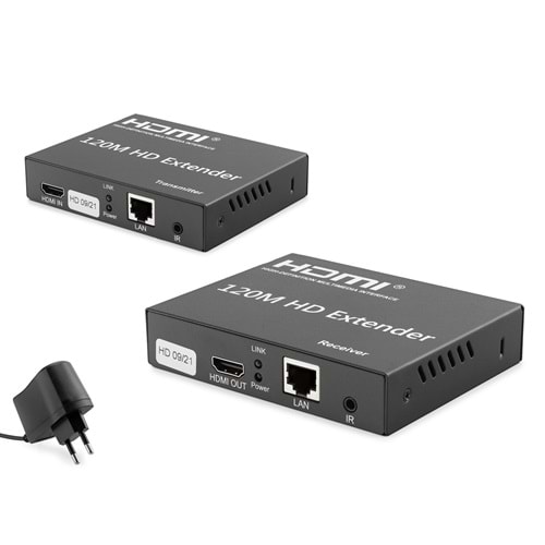 HADRON HDX1348 HDMI Extender IR 4K 30 Hz 120 m Siyah