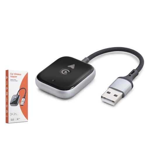 HADRON HDX1397 Kablosuz CarPlay Android Auto Adaptörü Bluetooth 5.0 5 GHz WiFi USB Siyah