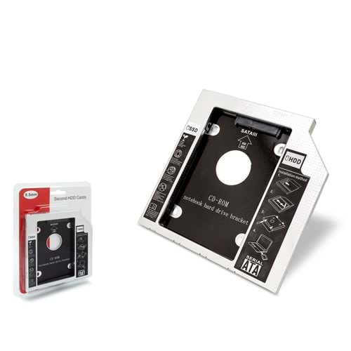 HADRON HDX1754 HDD SSD Caddy Kızak SATA 12.7 mm Gümüş