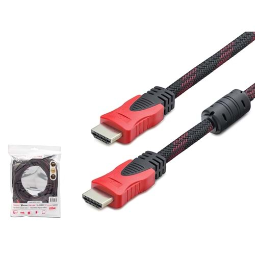 HADRON HDX2011 Örgülü HDMI Kablo 20 m Siyah