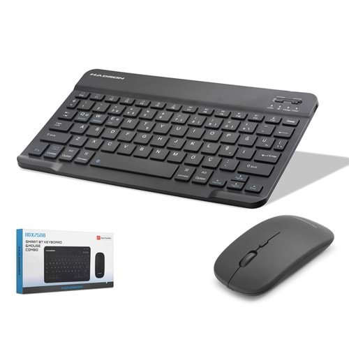 HADRON HDX2508 Kablosuz Bluetooth Smart Klavye Mouse Seti Şarjlı 1600 DPI Siyah