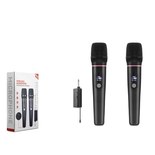 HADRON HDX2791 UHF Kablosuz 2 Mikrofonlu 6.35 mm Set Siyah