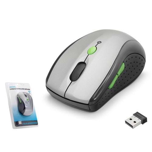 HADRON HDX3405G Dual Mode Kablosuz Mouse 2.4 GHz Bluetooth 5.2 1600 DPI Gri Siyah