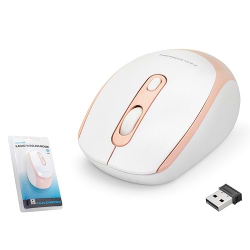 HADRON HDX3406R Kablosuz Mouse 2.4 GHz 1600 DPI Beyaz Pembe