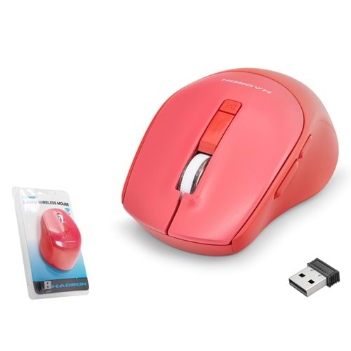 HADRON HDX3408R Kablosuz Mouse 2.4 GHz 1600 DPI Kırmızı