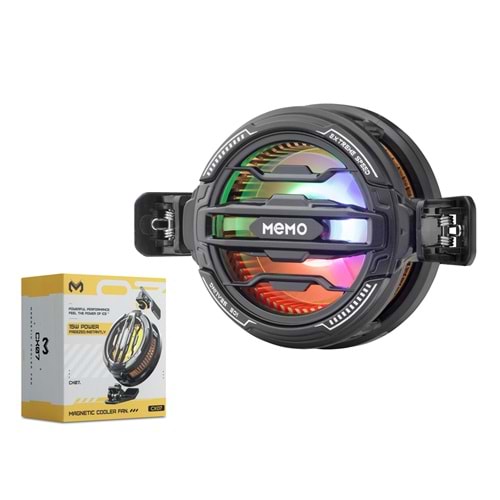 HADRON HDX4363 Manyetik Klipsli MagSafe Uyumlu Telefon Tablet Soğutucu Fan 15W RGB Siyah