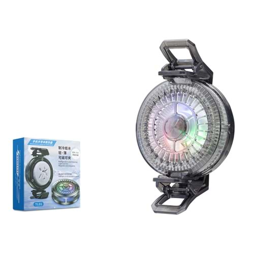 HADRON HDX4380 Manyetik Klipsli Telefon Soğutucu Fan RGB Siyah