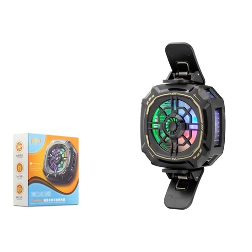 HADRON HDX4381 Manyetik Klipsli Telefon Soğutucu Fan RGB Siyah