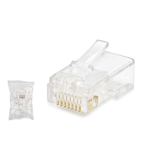 HADRON HDX5007 CAT5 RJ45 Konnektör 100 Adetli Paket Şeffaf