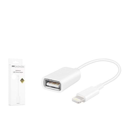 HADRON HDX5038 Lightning to USB 3.0 OTG Dönüştürücü Kablo Beyaz