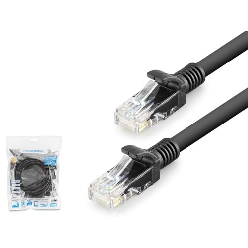 HADRON HDX5072 Cat6 Ethernet Patch Kablosu 1 Gbps 250 MHz 5 m Siyah