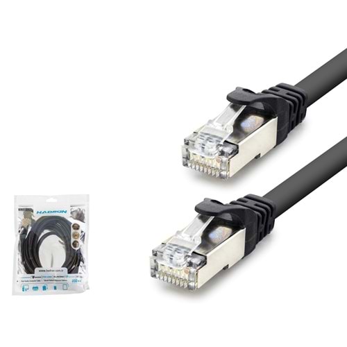 HADRON HDX5092 Cat7 Ethernet Patch Kablosu 10 Gbps 600 MHz 3 m Siyah