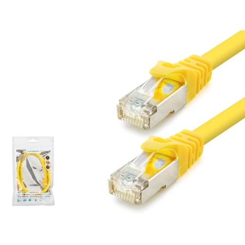 HADRON HDX5102 Cat7 Ethernet Patch Kablosu 10 Gbps 600 MHz 60 cm Sarı