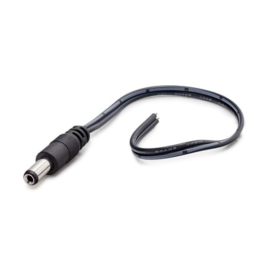 HADRON HDX5506-100 DC Power Jack Kablosu 5.5x2.0 mm 26 cm 100 Adet Paket Siyah