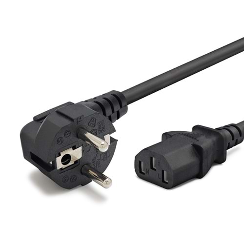 HADRON HDX5523 Kasa Güç Kablosu C13 3 Pin 0.75 mm 500W 1.5 m Siyah