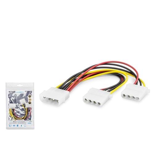 HADRON HDX5526 Molex Power Çoklayıcı Kablosu 2 in 1 Beyaz