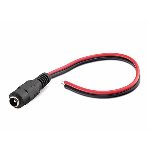 HADRON HDX5528-100 DC Power Jack Kablosu 5.5x2.5 mm 26 cm 100 Adet Paket Siyah