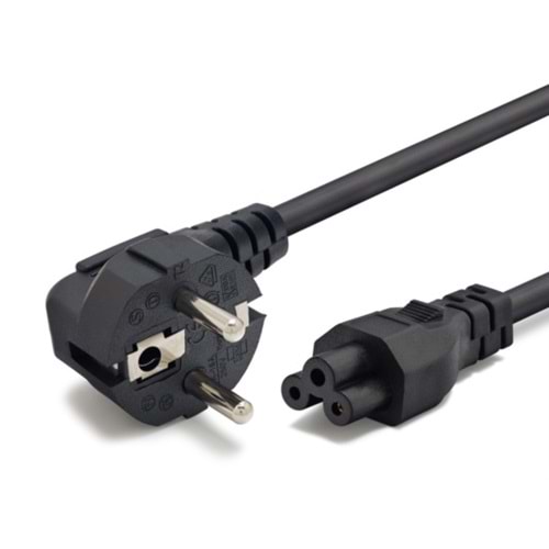 HADRON HDX5551 Yonca Güç Kablosu C5 3 Pin 1 mm 500W 1.2 m Siyah