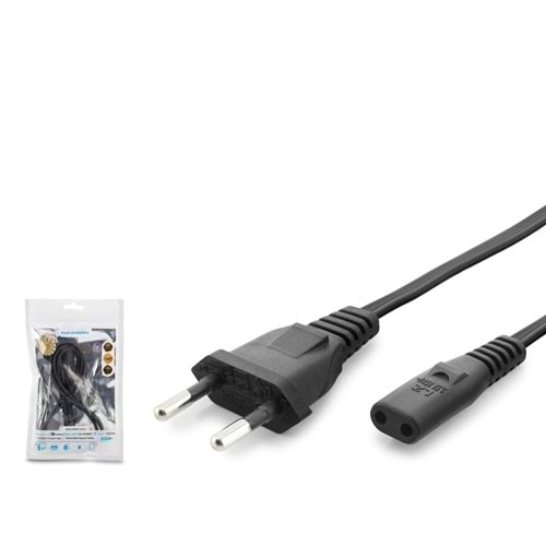 HADRON HDX5552 Traş Makinesi ve Teyp Güç Kablosu 2 Pin 0.75 mm 500W 1.2 m Siyah