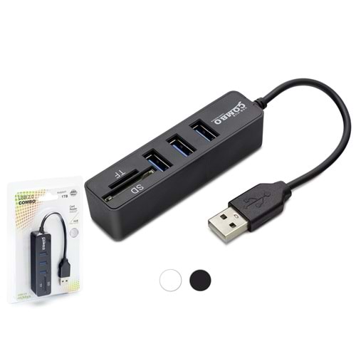 HADRON HDX7009 USB Combo Hub Kart Okuyucu 5 Port 480 Mbps Siyah