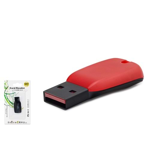 HADRON HDX7011 USB Kart Okuyucu MicroSD 480 Mbps Kırmızı Siyah