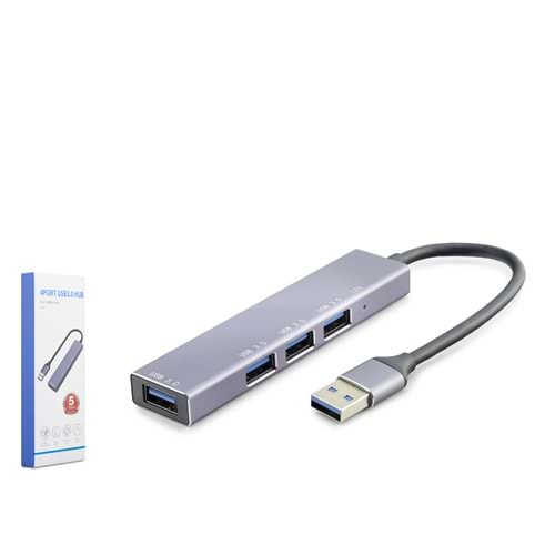 HADRON HDX7042 USB 3.0 Hub 4 Port 5 Gbps Gri